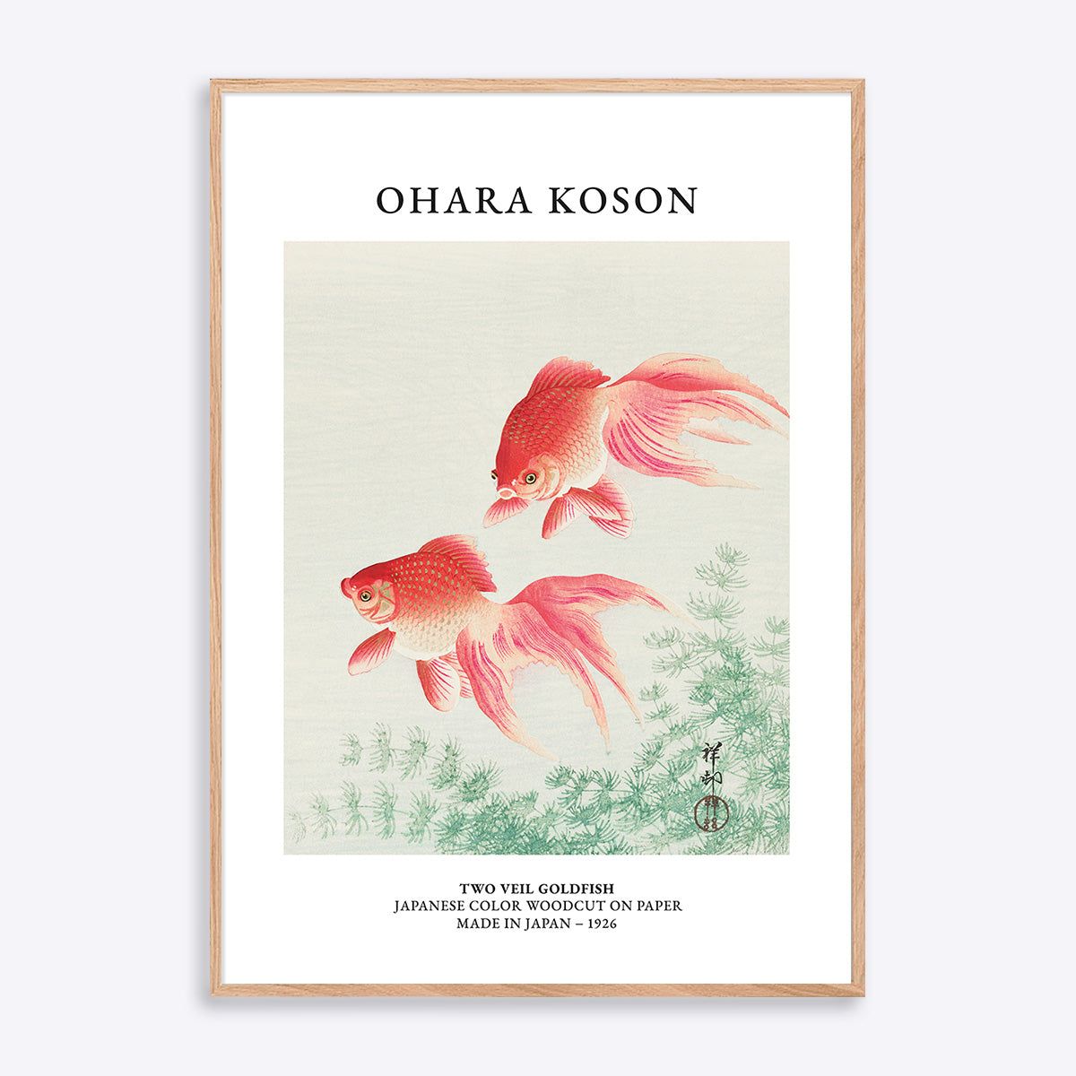 Ohara Koson Two Veil Goldfish - 30x40 cm