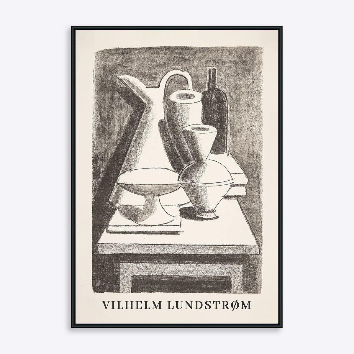 Vilhelm Lundstrøm Opstilling kande, flasker m.m. - 21x30 cm