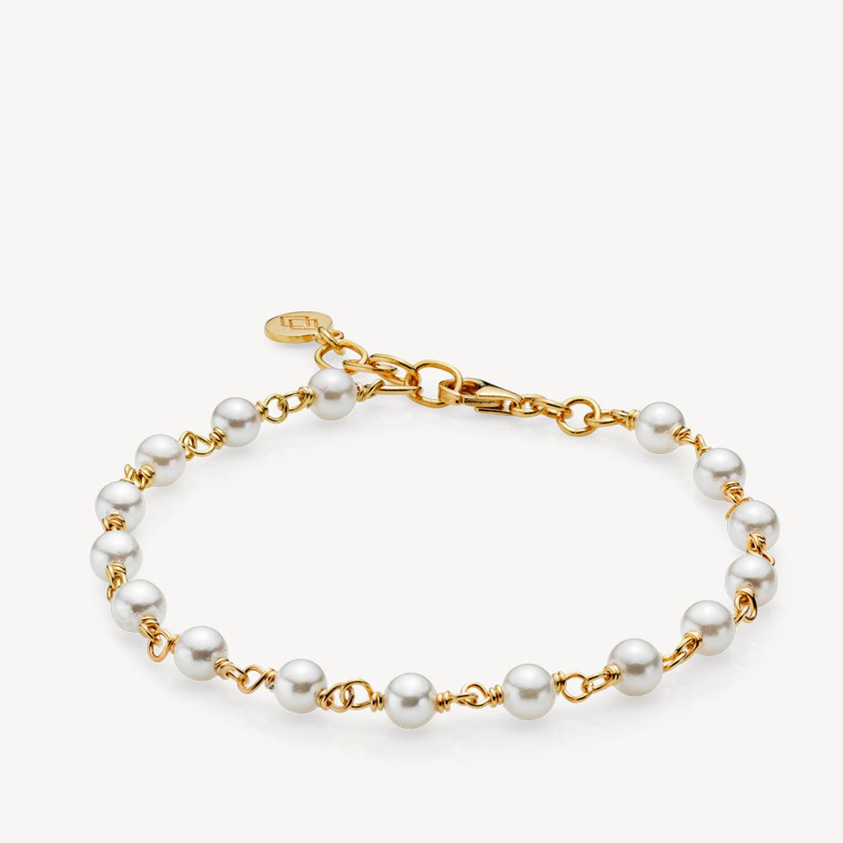 MISS PEARL - Bracelet gold pl. silver. fresh water pearl