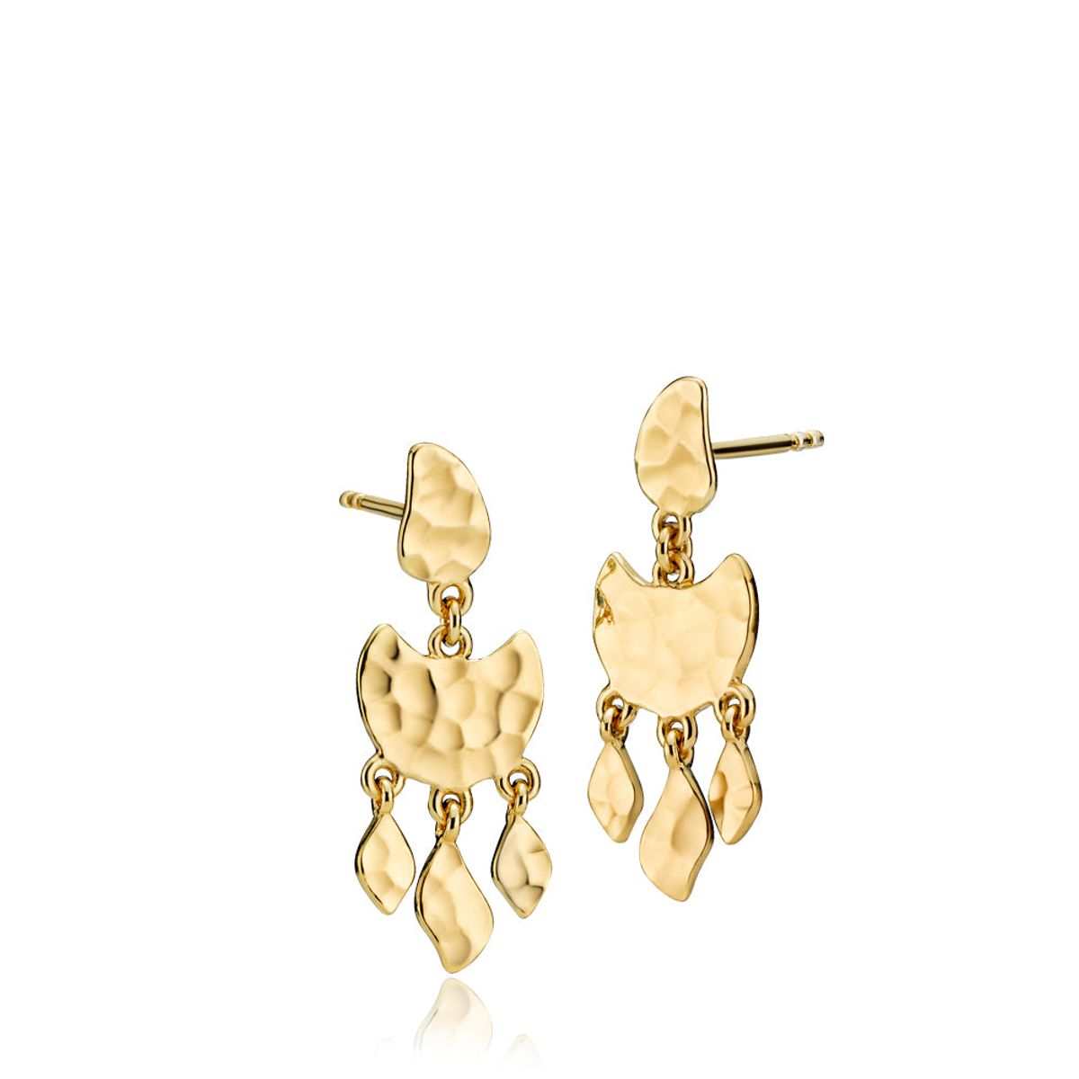 DREAM - Earring shiny gold pl. recycled silver - one size