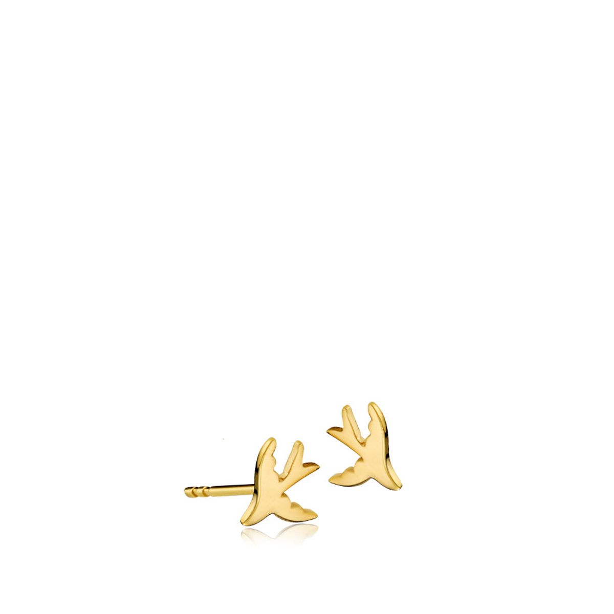 SONGBIRD - Earring shiny gold pl. recycled silver - 1 par