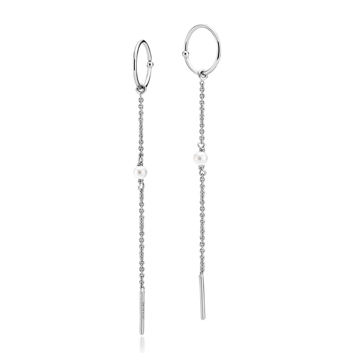 YOUNG ONE - Earring shiny rhodium pl. recycled silver - 1 par