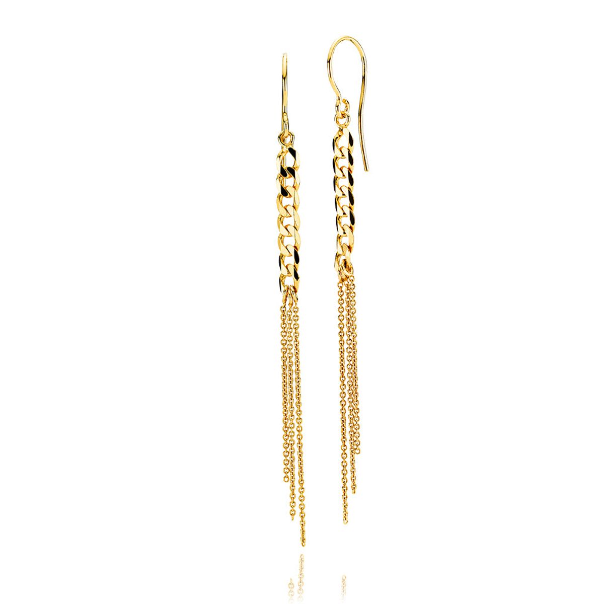 BECCA - Earring shiny gold pl. recycled silver - 1 par