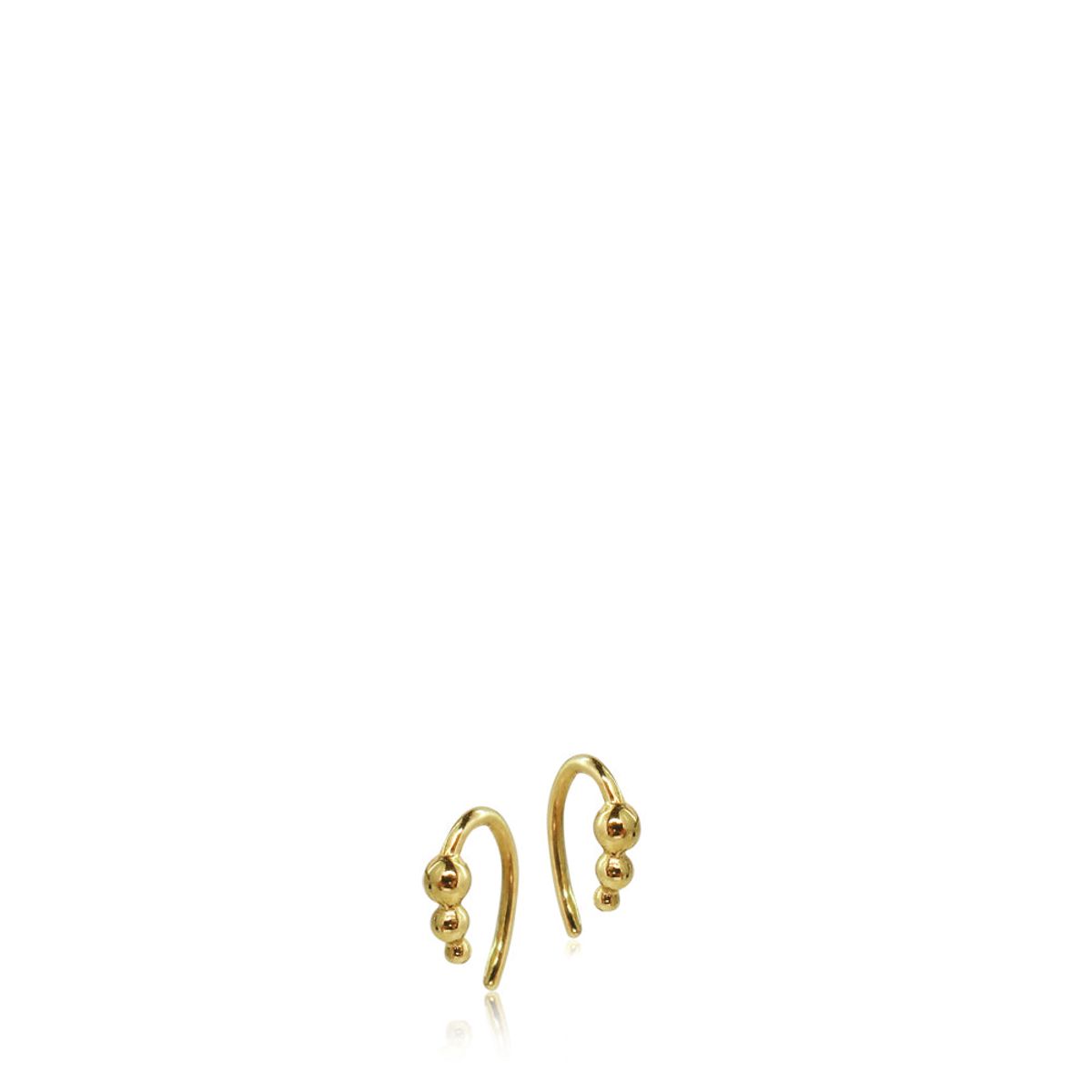 BEADIE - Earring shiny gold pl. stud recycled silver - 1 par