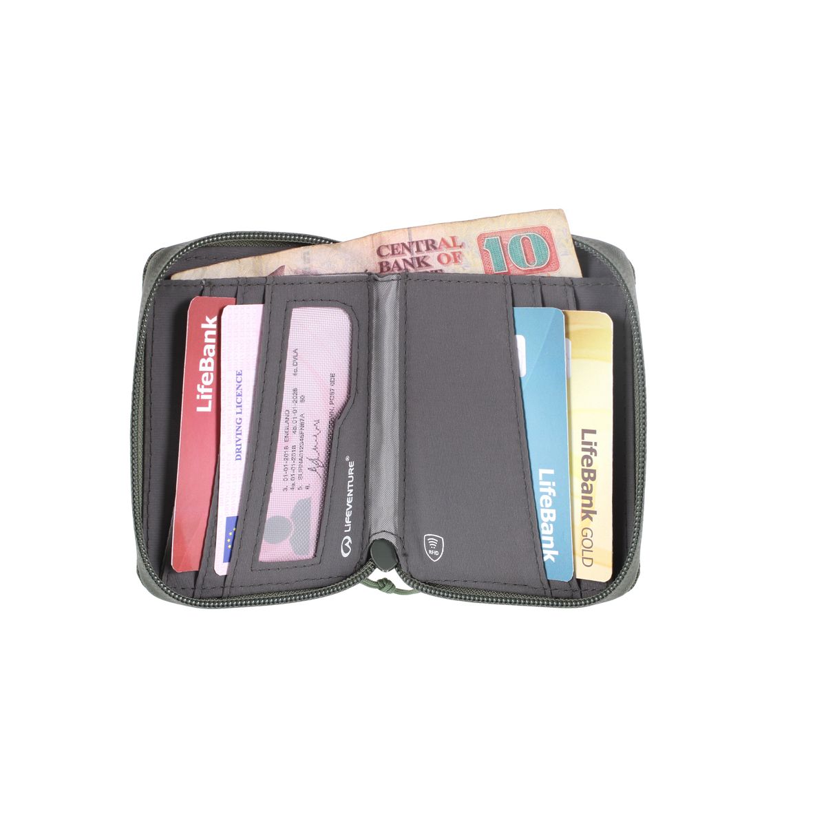 LifeVenture RFID Bi-Fold Rejsepung Olive