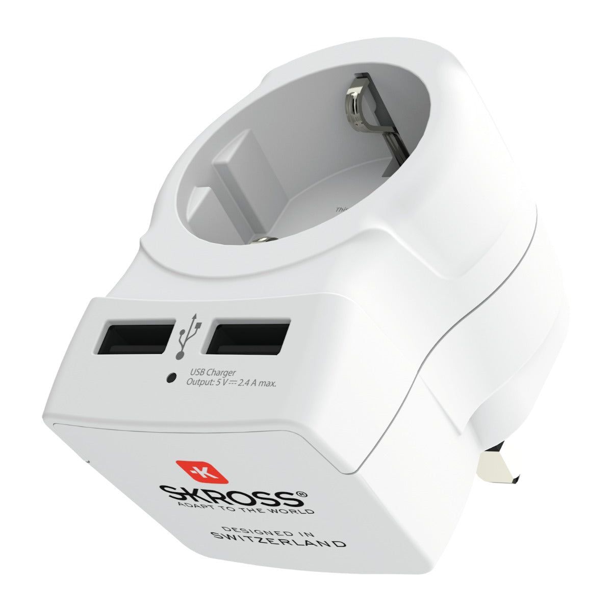 Skross Adapter - EU til UK med USB