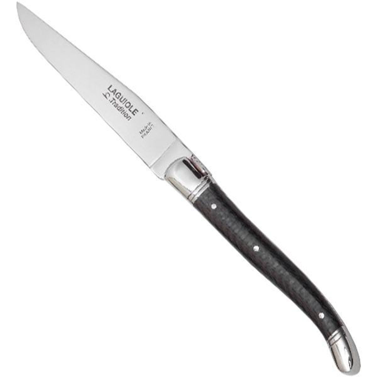 Steakkniv kulfiber med 2 stålkraver - Laguiole Tradition