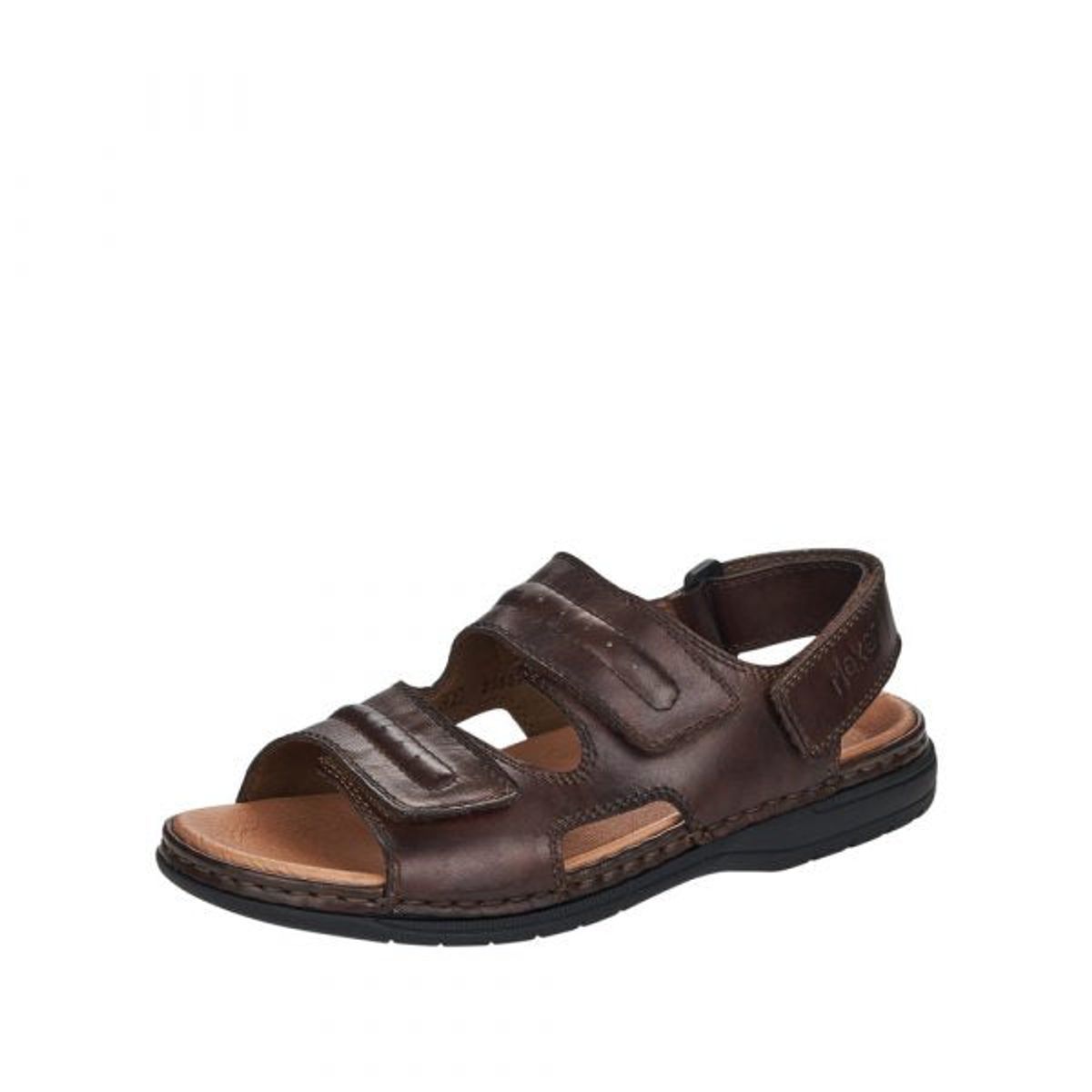 Rieker - Herre sandal m/velcroremme, 46-0169 - Brun - 45