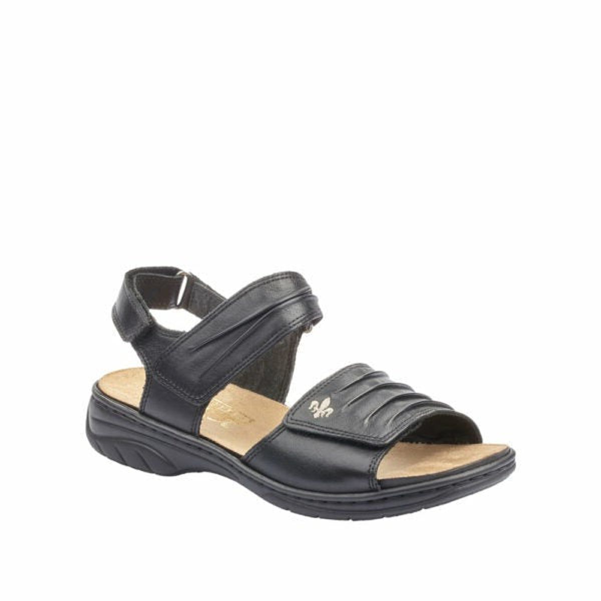 Rieker - Sandal m/velcro, 42-0676 - Sort - 42