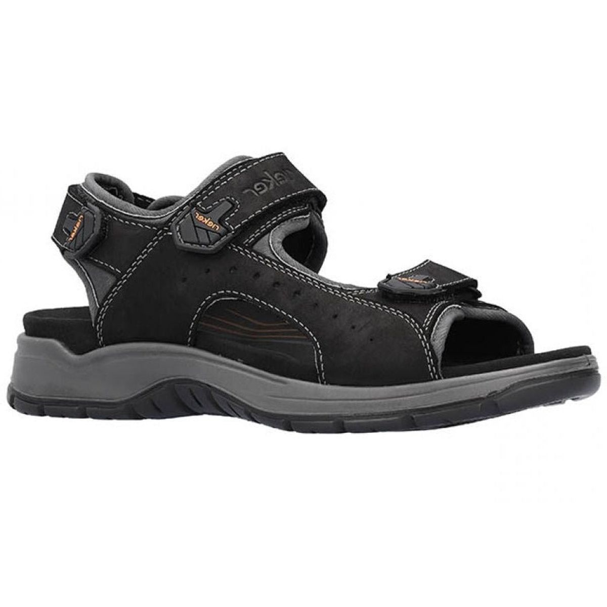 Rieker - Sandal til herrer m/velcro, 46-0186 - Sort - 46