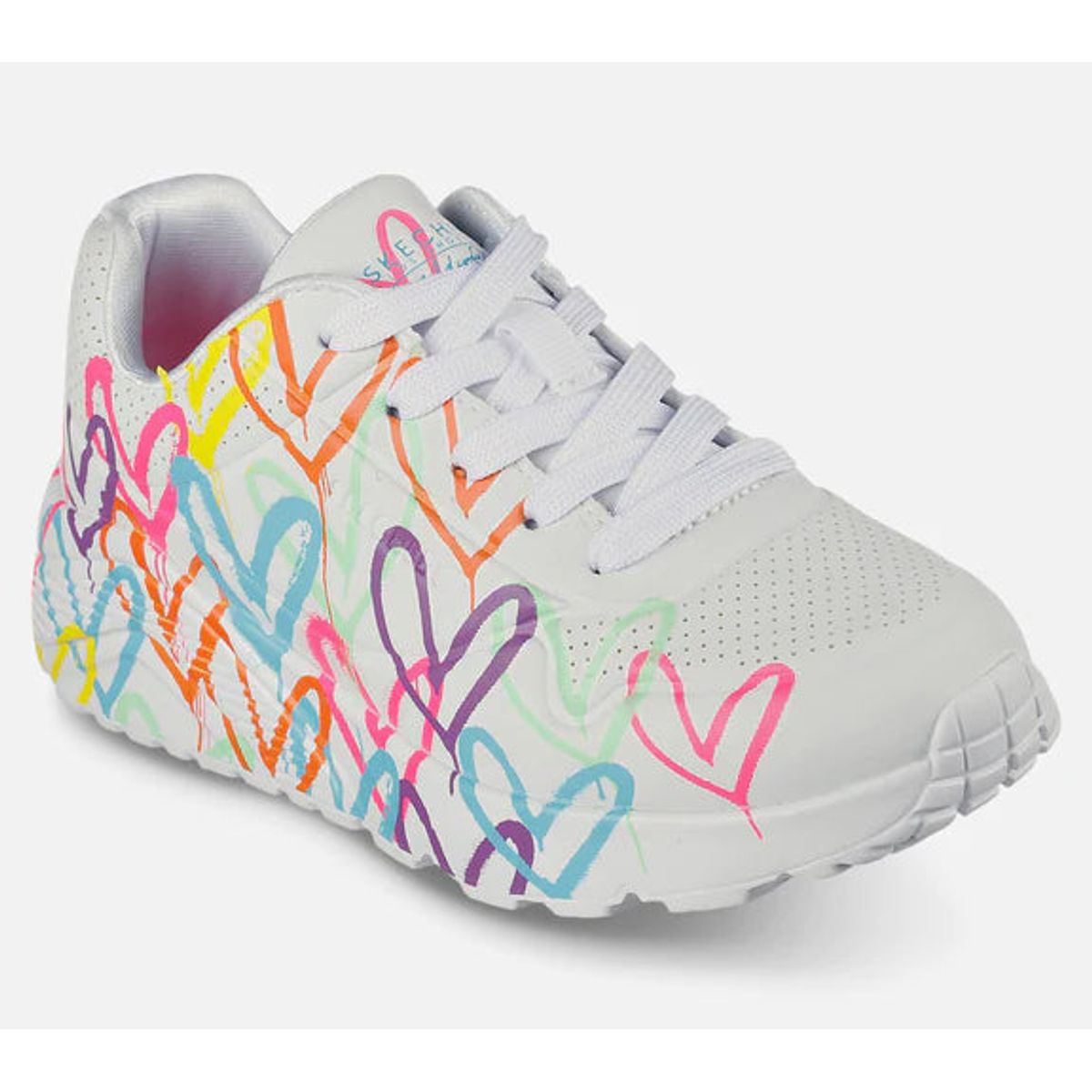 Skechers - Girls Uno Lite, Spread the Love - 76-0999 - Hvid/multi - 33