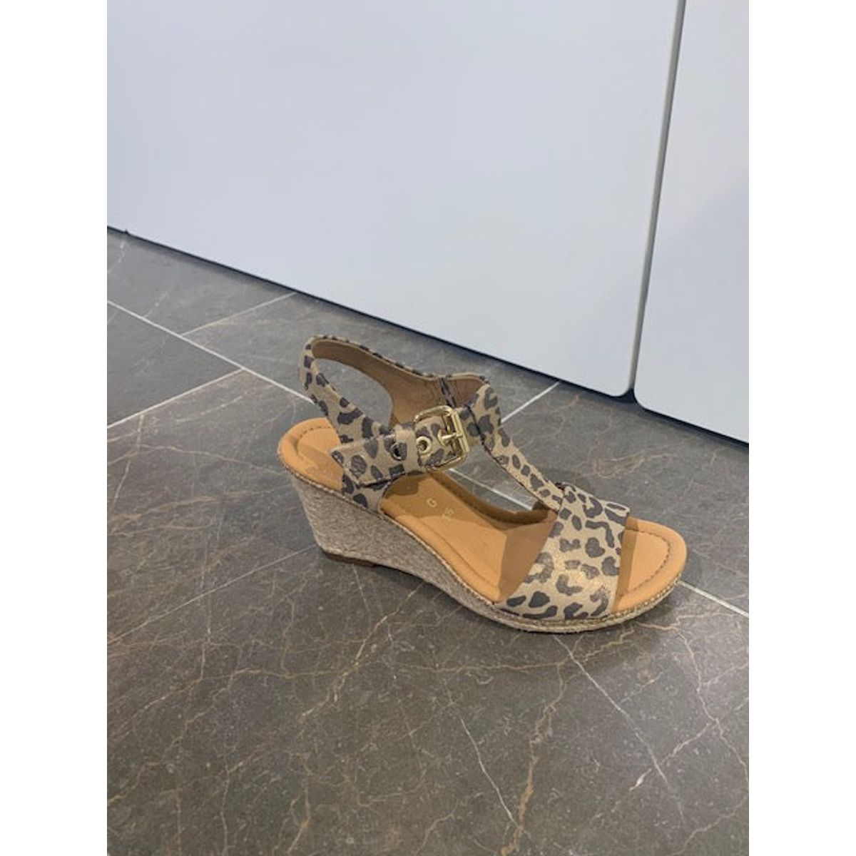 Gabor, Sandal med kilehæl - Leopard - 4.5