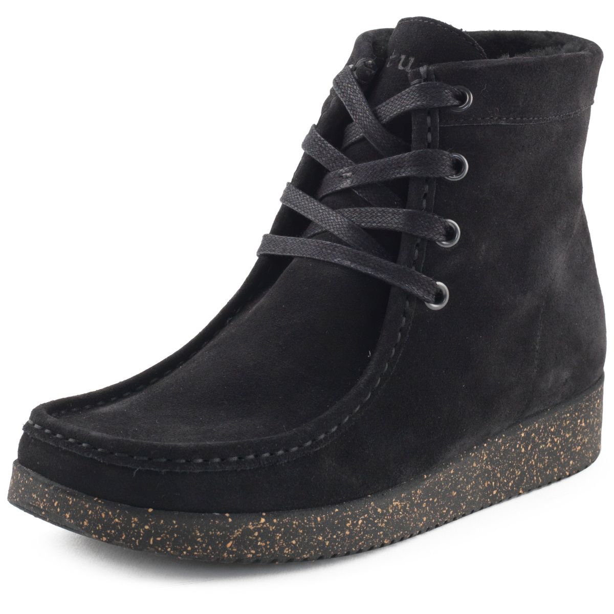 Nature Footwear, Asta Rubber Sole - Black Suede - 36