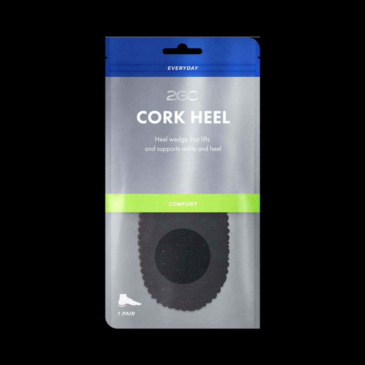 2GO - Cork Heel 5mm - Dame, 25137-0105 - Hvid