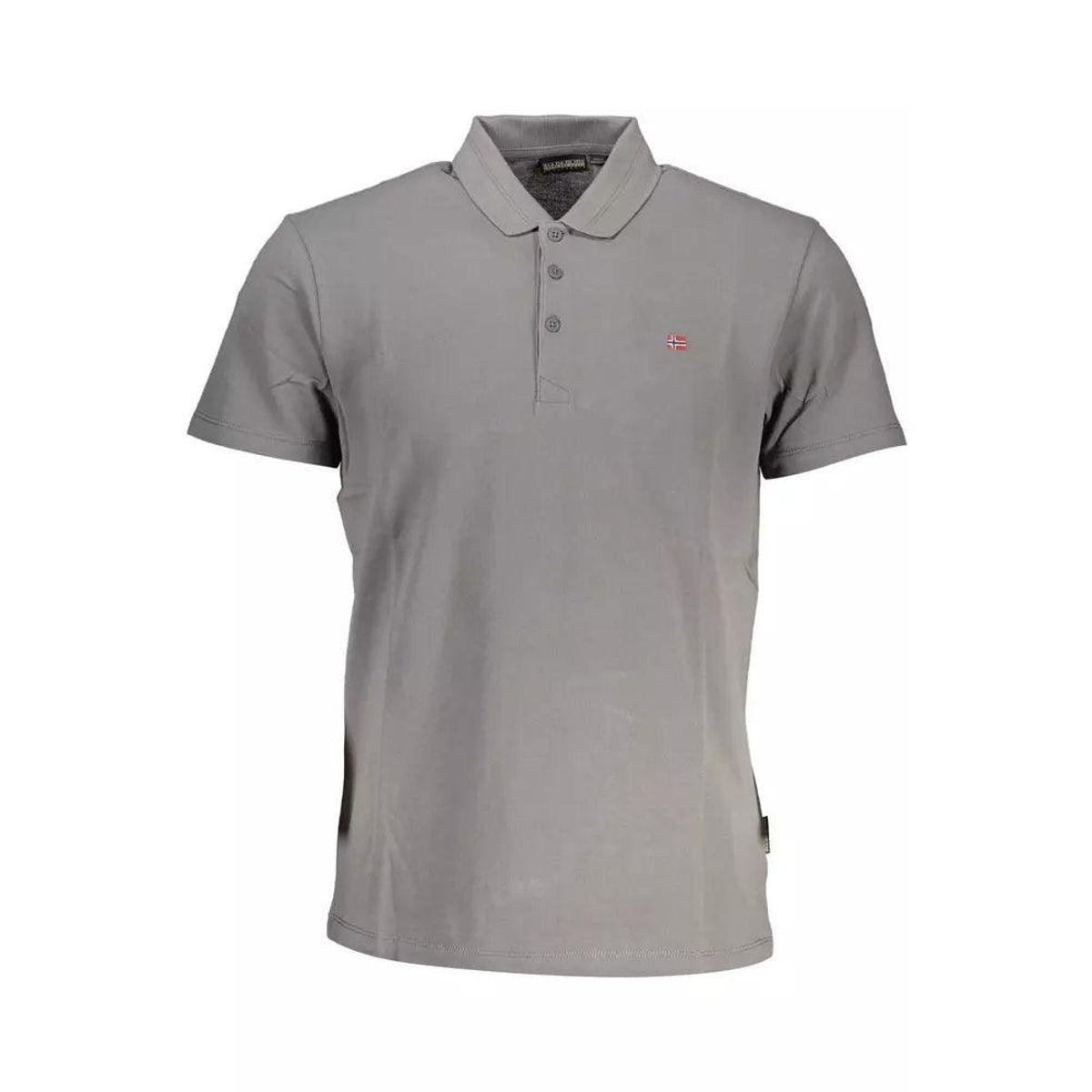 Napapijri Elegant Short-Sleeved Gray Polo