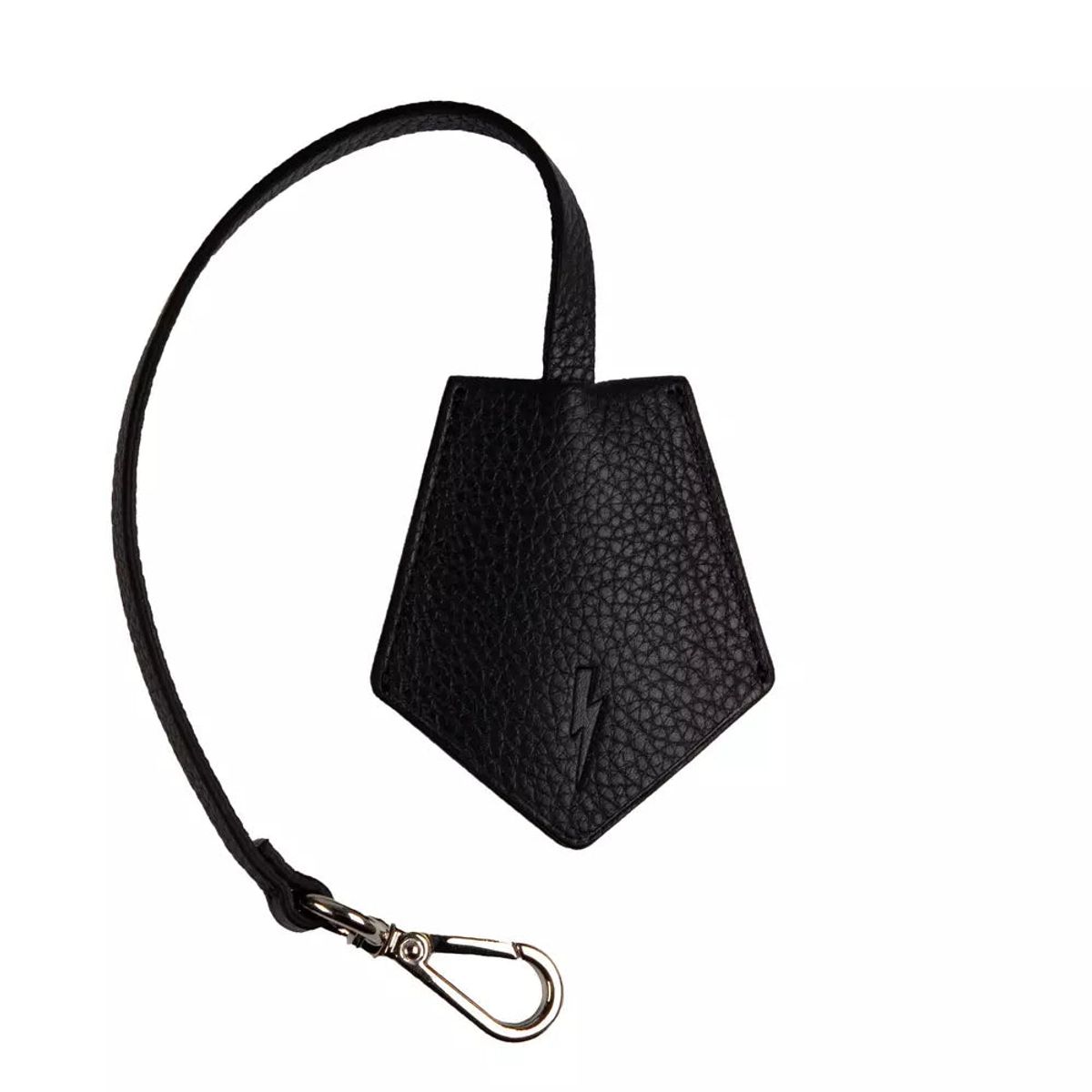 Neil Barrett Sleek Black Leather Keychain for Herre