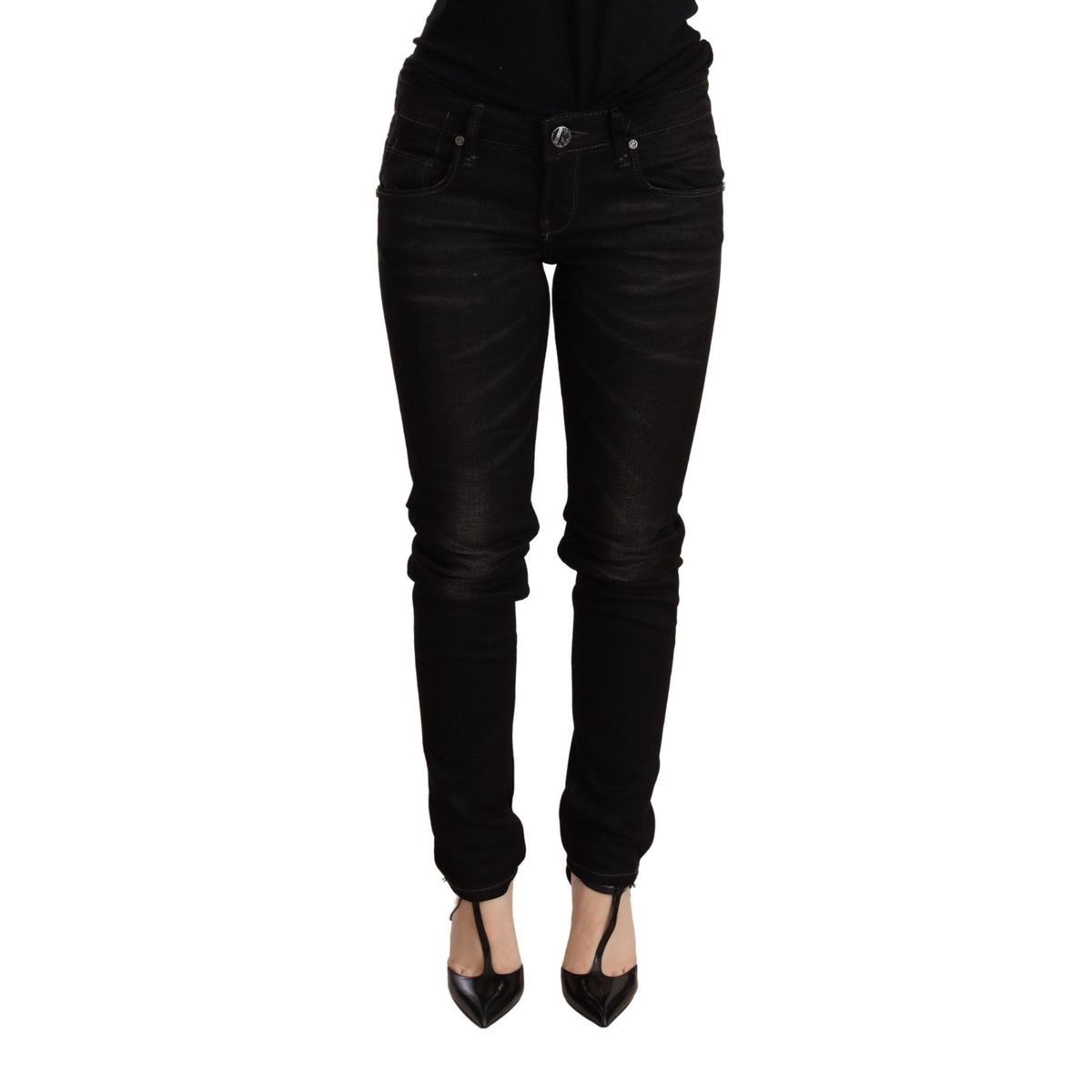 Acht Chic Black Low Waist Skinny Denim