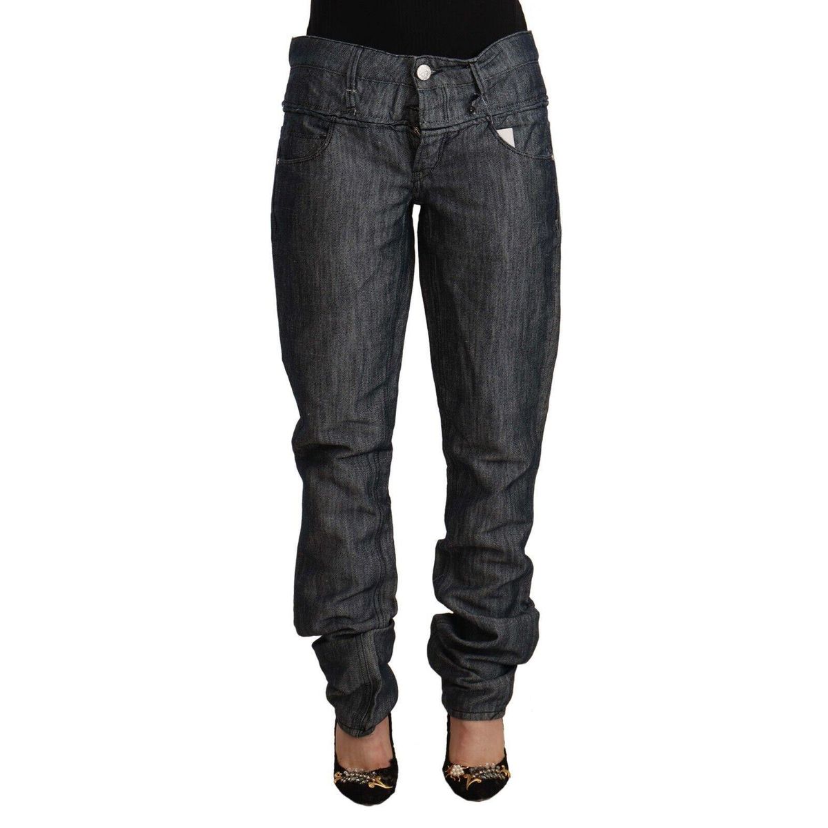 Acht Chic Mid-Waist Straight-Cut Jeans