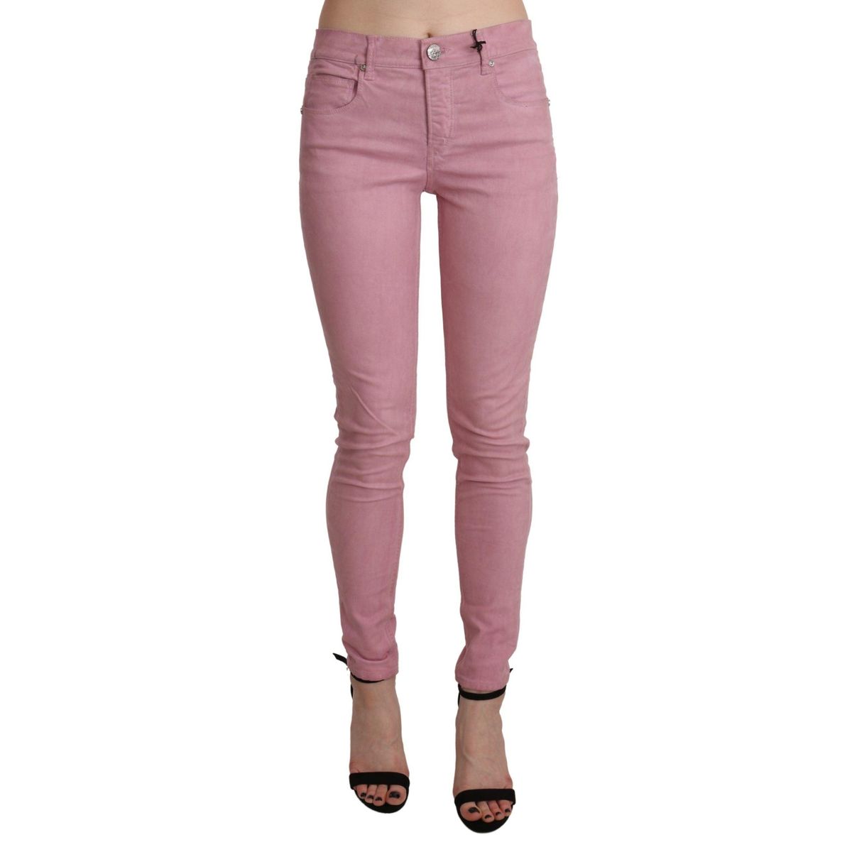 Acht Chic Pink Mid Waist Skinny Jeans