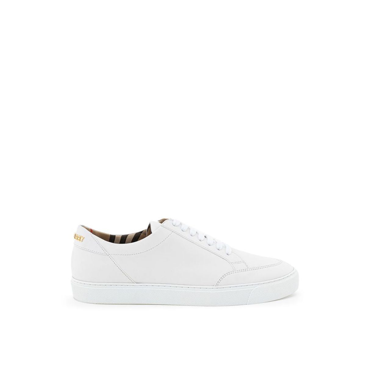 Burberry White Leather Sneakers