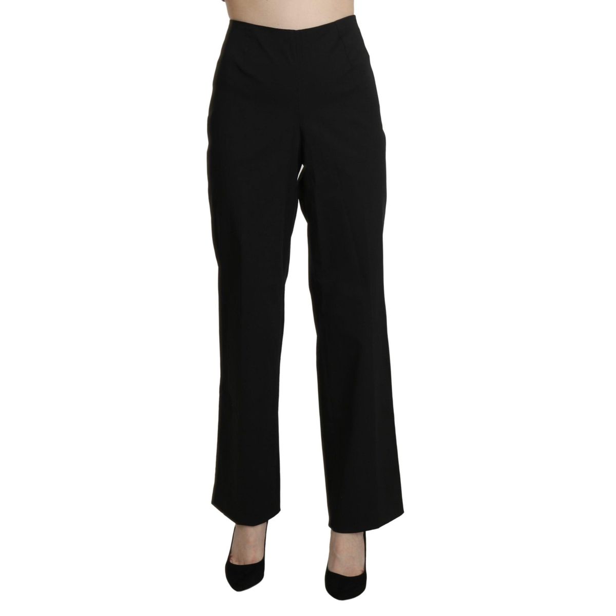 BENCIVENGA Elegant High Waist Straight Black Pants