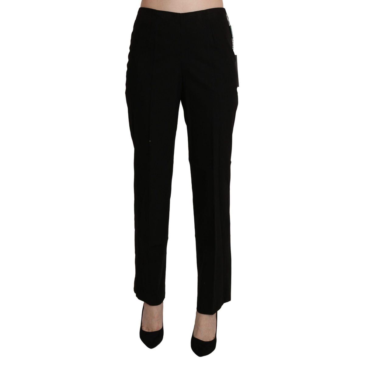 BENCIVENGA Elegant High Waist Straight Black Pants