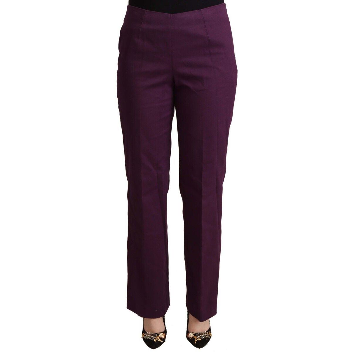 BENCIVENGA Elegant Violet High Waist Tapered Pants