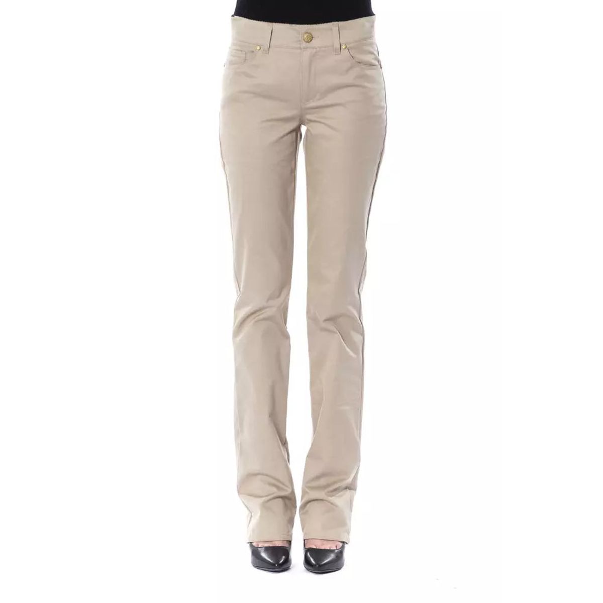 BYBLOS Elegant Beige Cotton Trousers