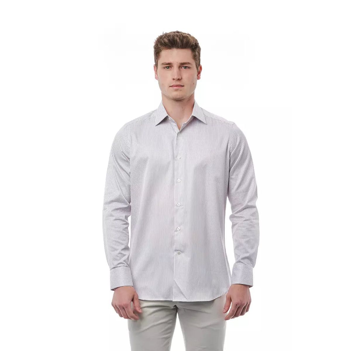 Bagutta Elegant White Italian Collar Shirt