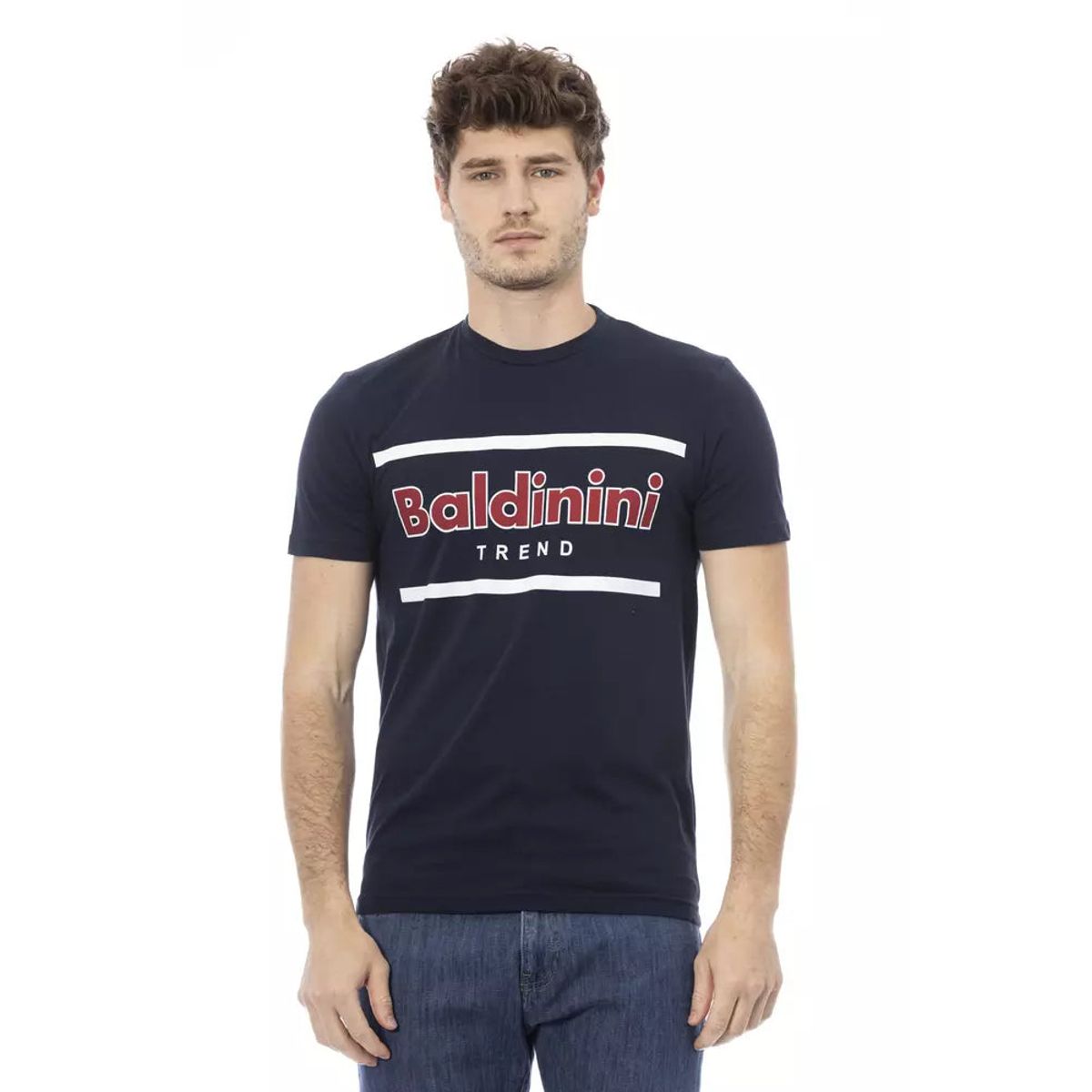 Baldinini Trend Blå Bomuld T-Shirt