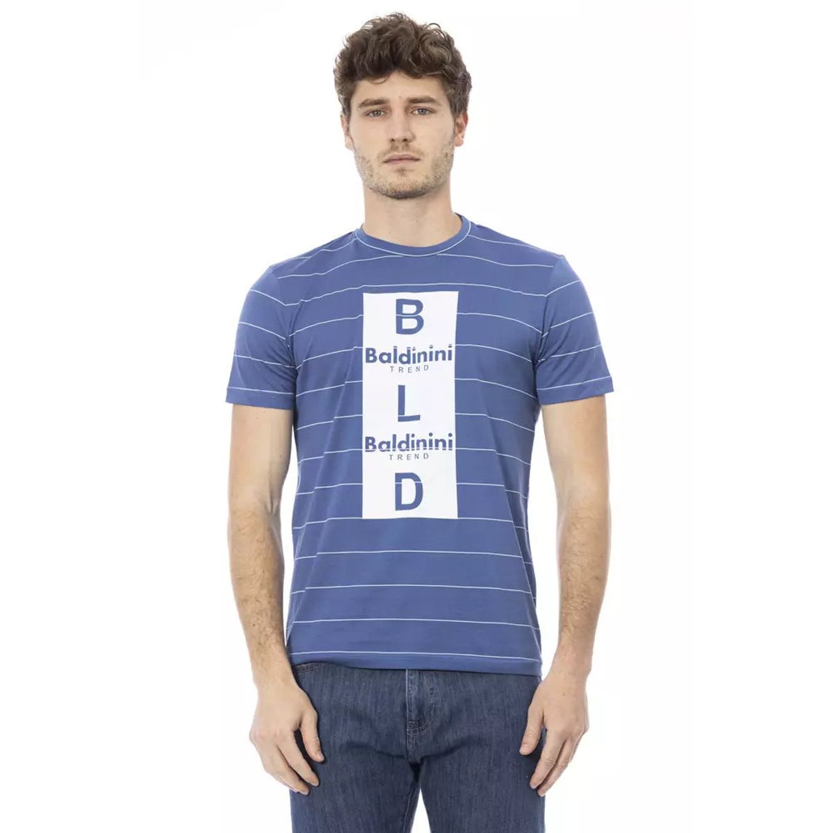 Baldinini Trend Blå Bomuld T-Shirt