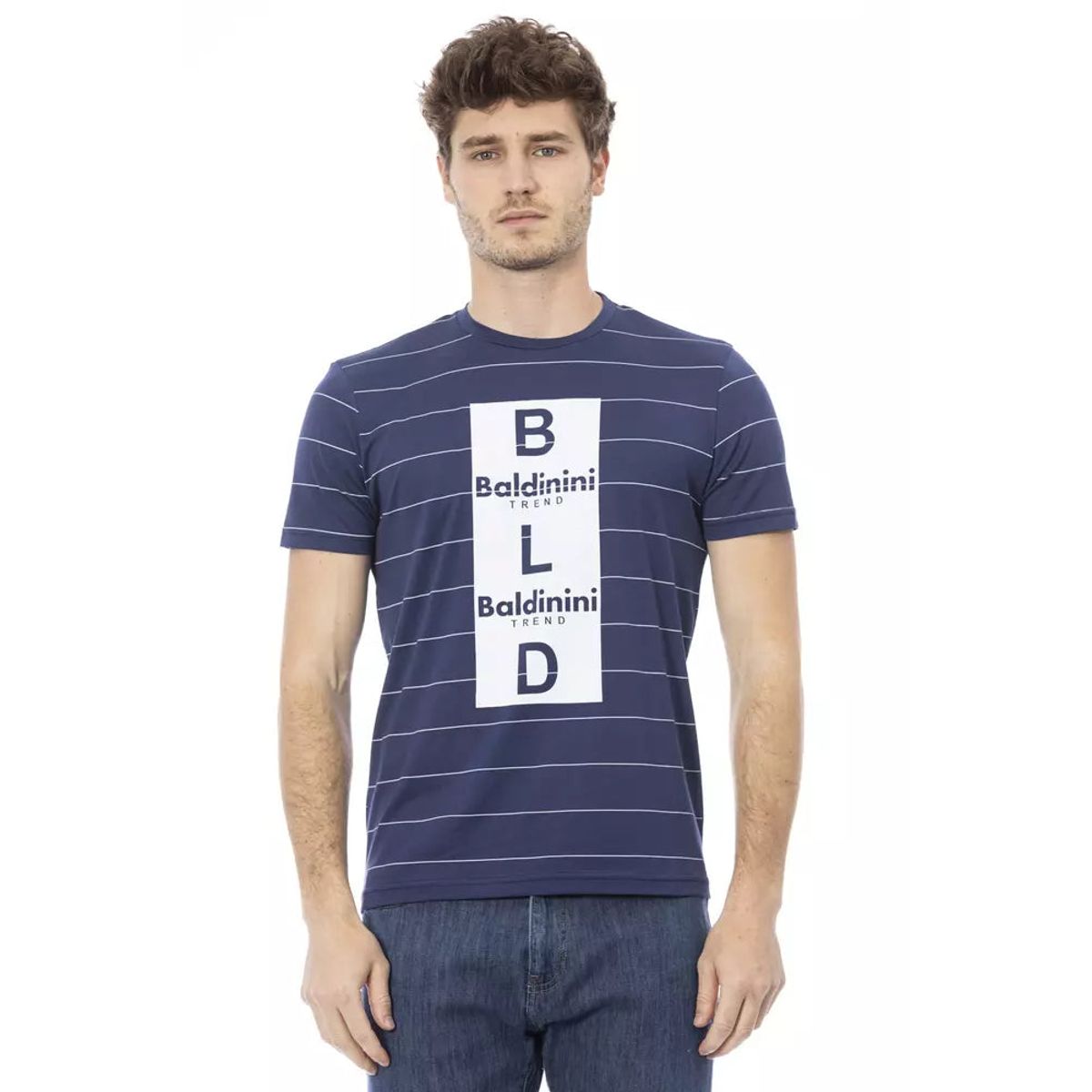 Baldinini Trend Blå Bomuld T-Shirt