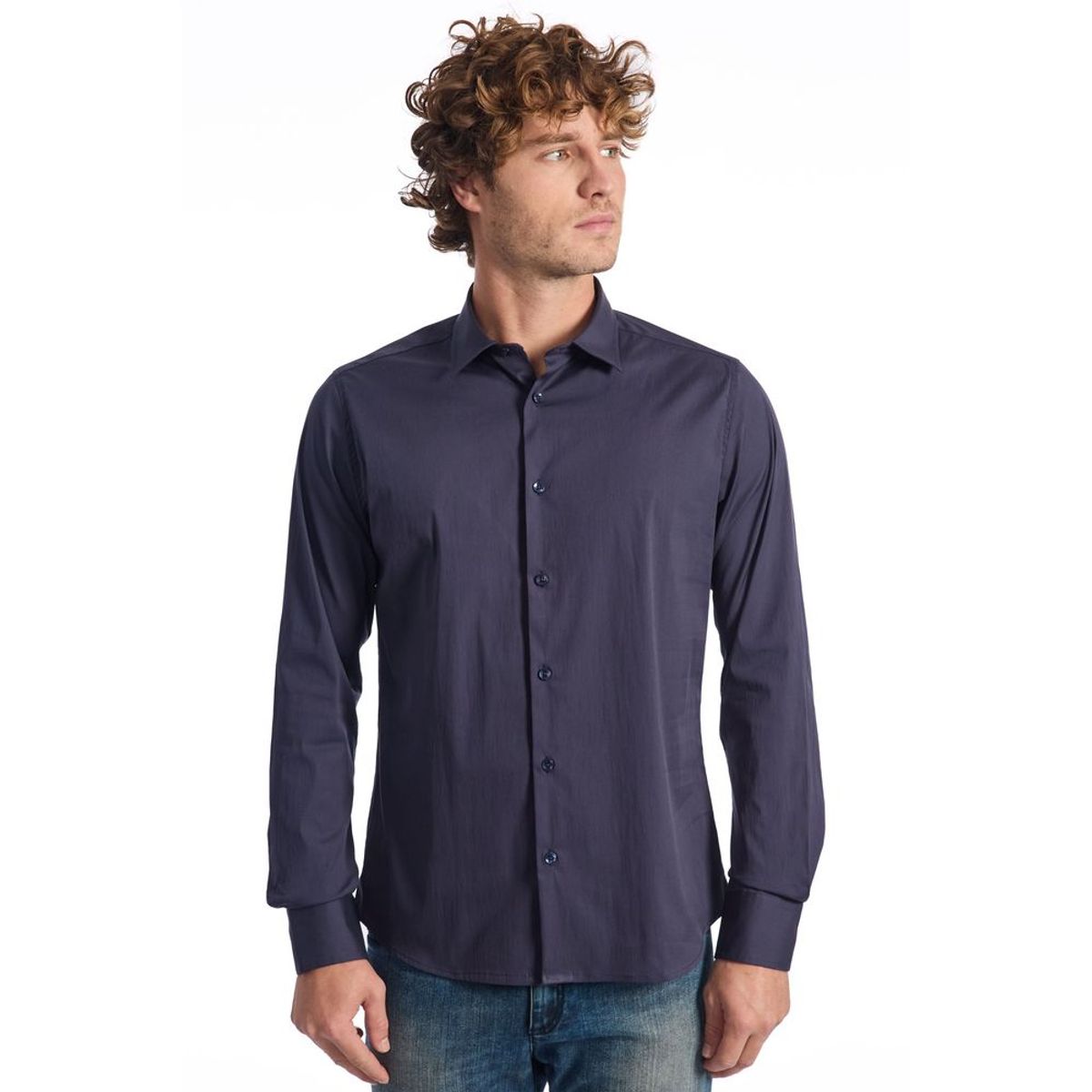 Baldinini Trend Blue Cotton Shirt