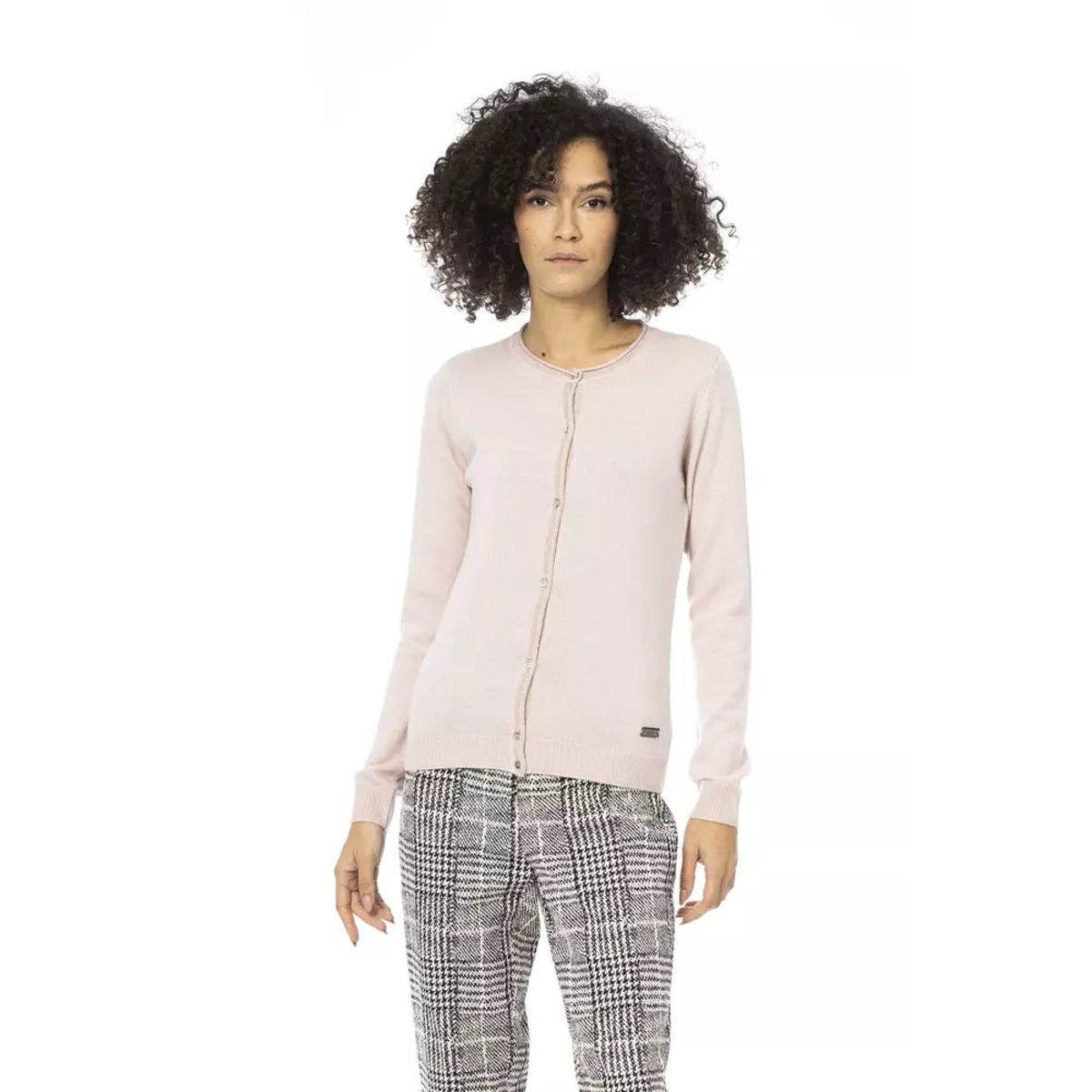 Baldinini Trend Chic Pink Woollen Blend Long Sleeve Shirt