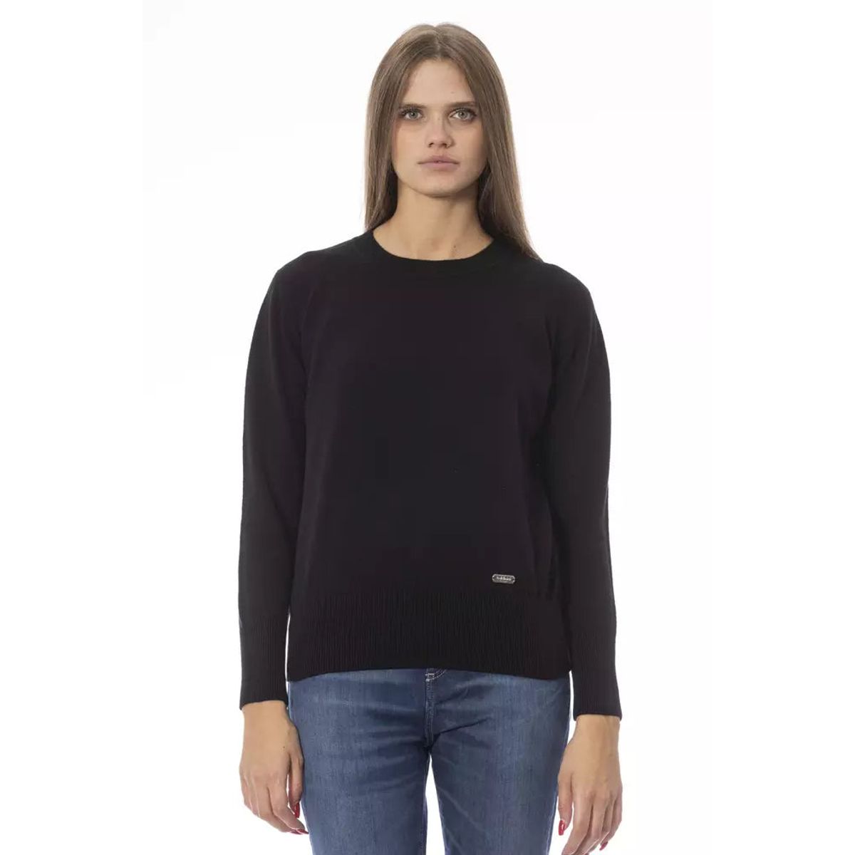 Baldinini Trend Elegant Crew Neck Wool-Cashmere Sweater