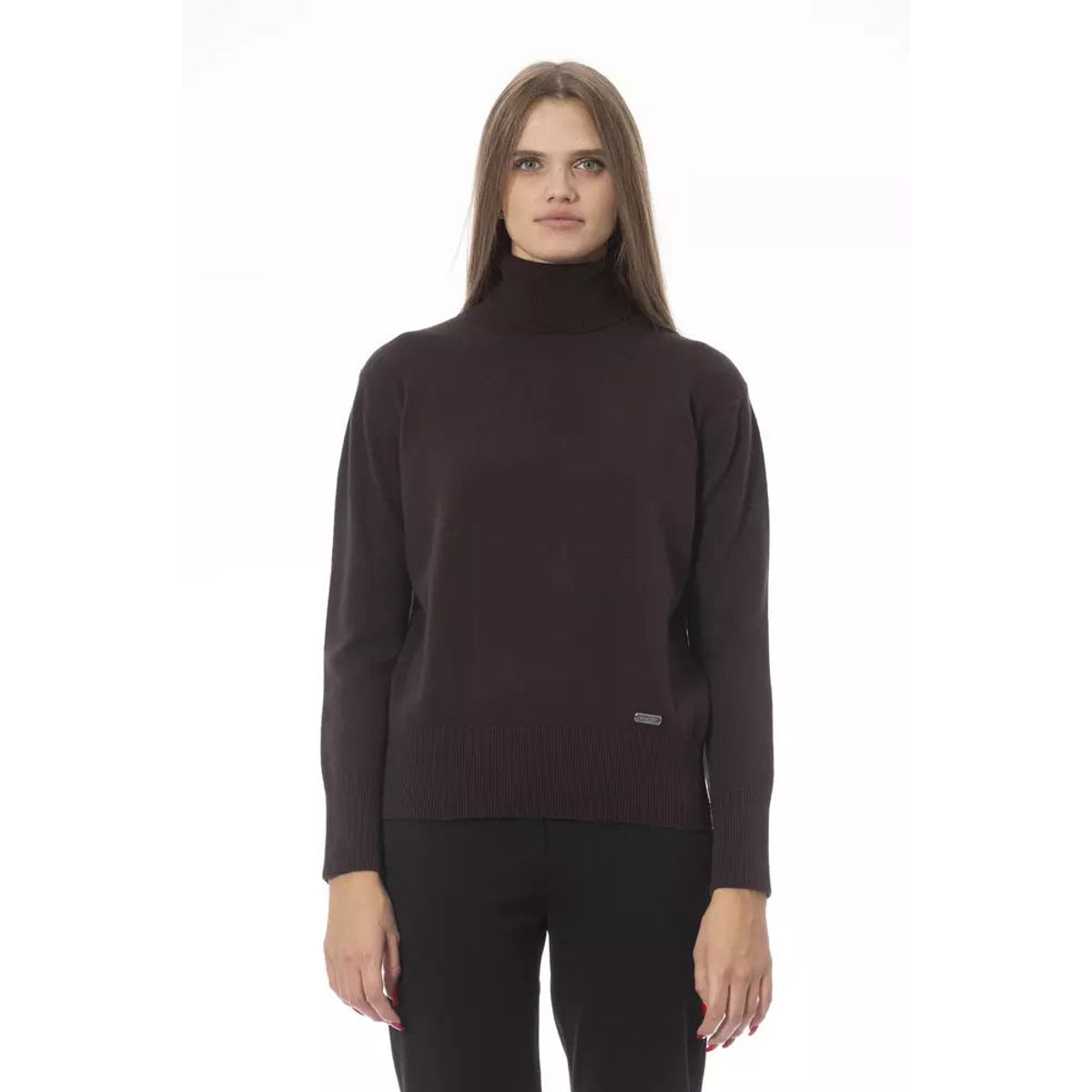 Baldinini Trend Elegant Wool-Cashmere Turtleneck Sweater