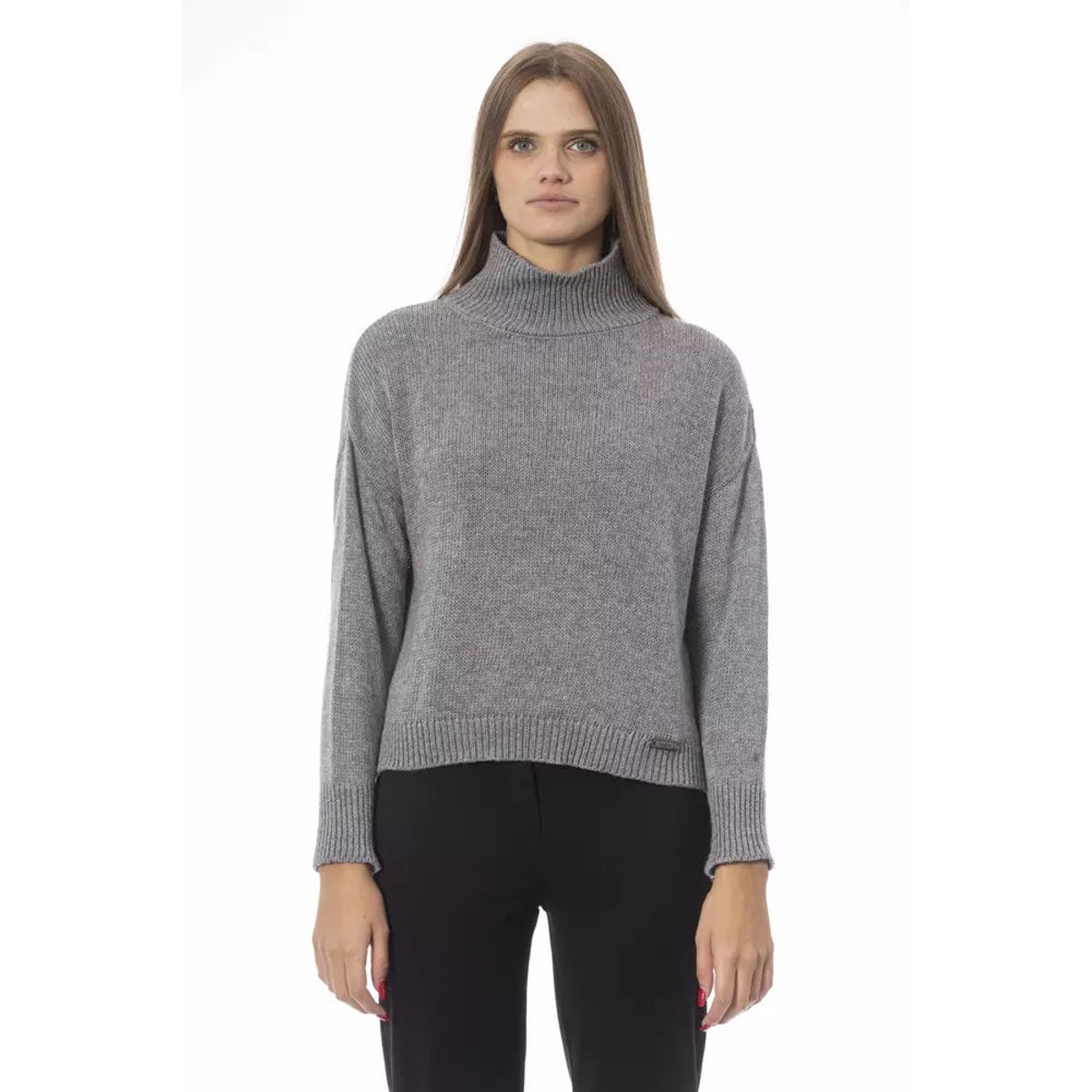 Baldinini Trend Volcano Neck Cozy Knit Sweater