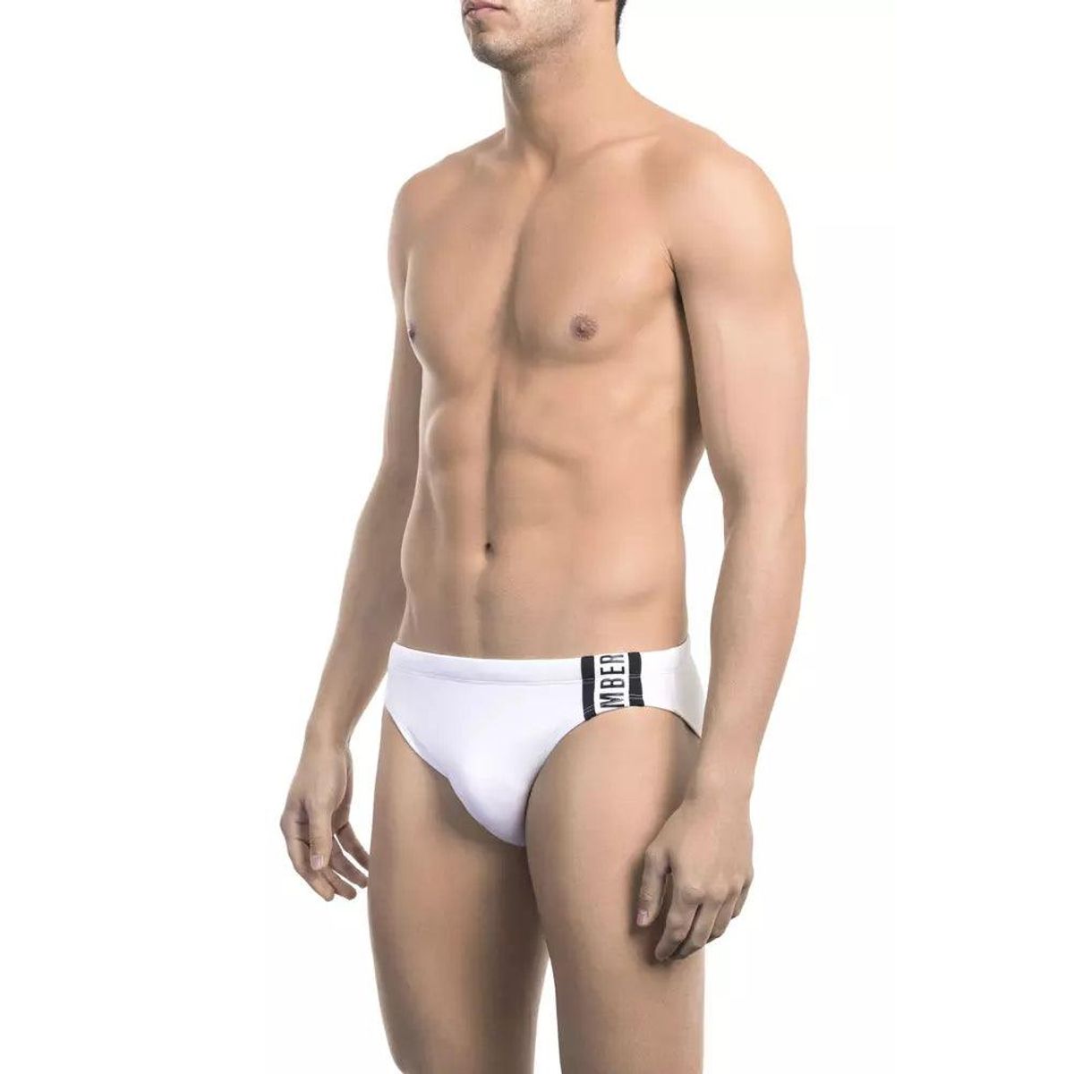 Bikkembergs Chic White Speedo with Side Print Detail