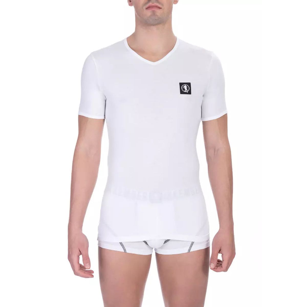 Bikkembergs Chic V-Neck Bi-Pack T-Shirts in White