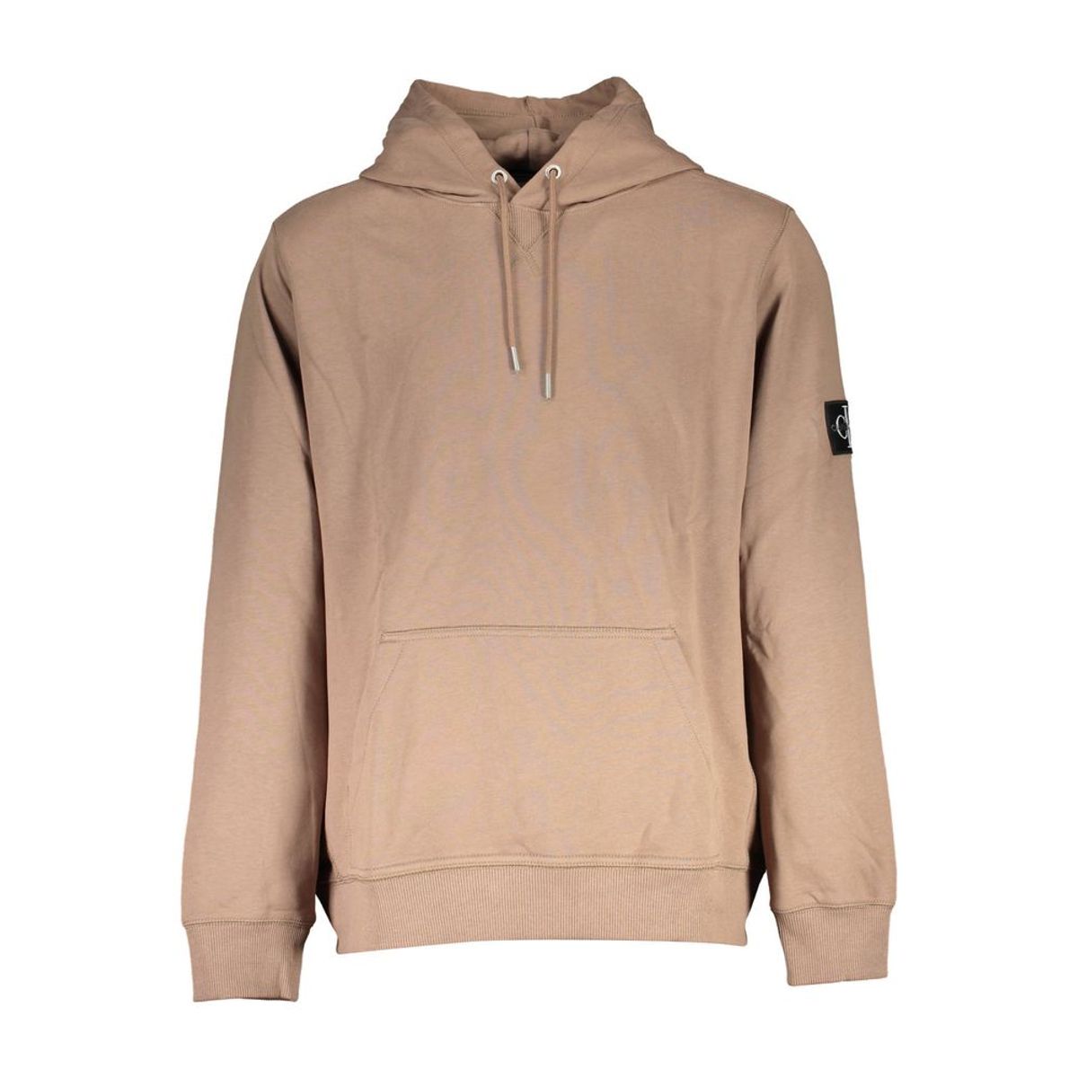 Calvin Klein Elegant Long-Sleeved Hooded Sweatshirt in Brown