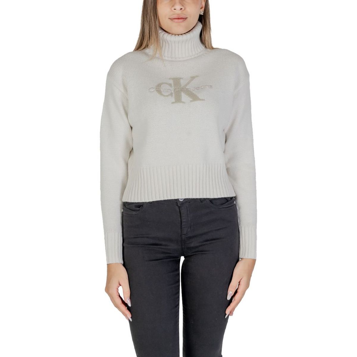 Calvin Klein Jeans Cream Cotton Sweater