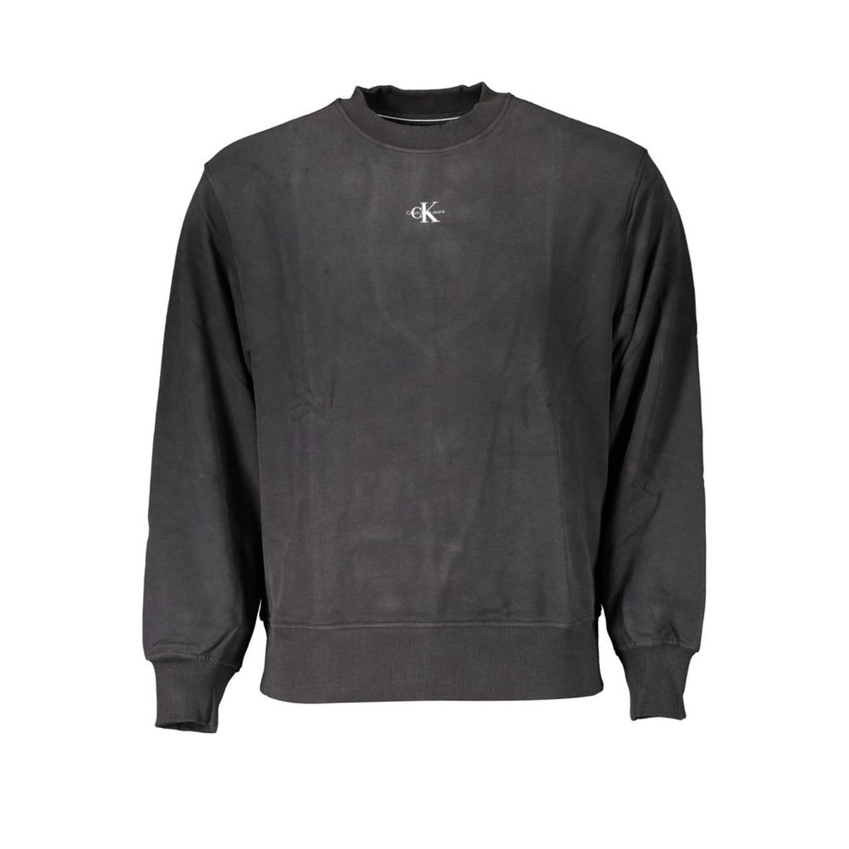 Calvin Klein Sleek Black Cotton Sweatshirt with Iconic Logo