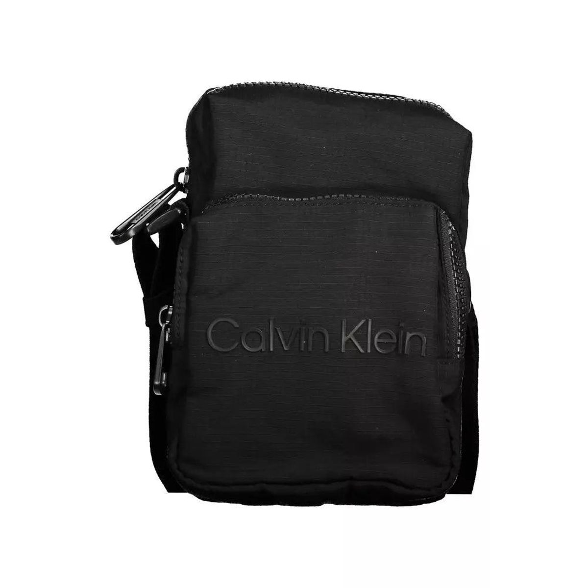 Calvin Klein Sleek Black Shoulder Bag for the Modern Man