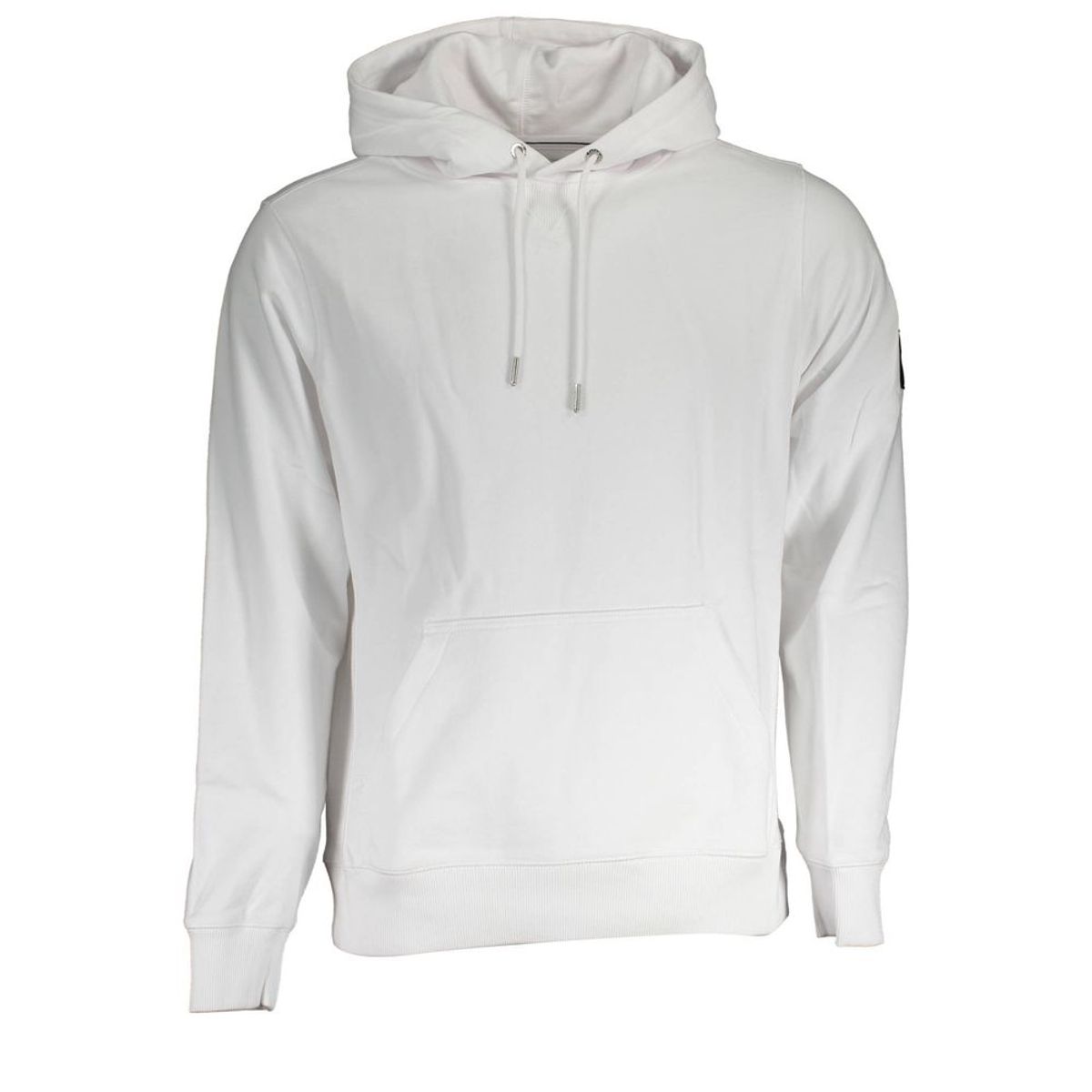 Calvin Klein Sleek White Hooded Sweatshirt with Logo Detail