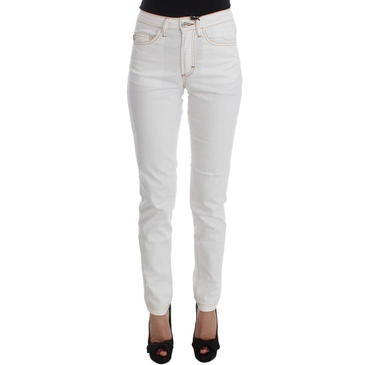 Cavalli Chic White Slim Fit Denim Jeans