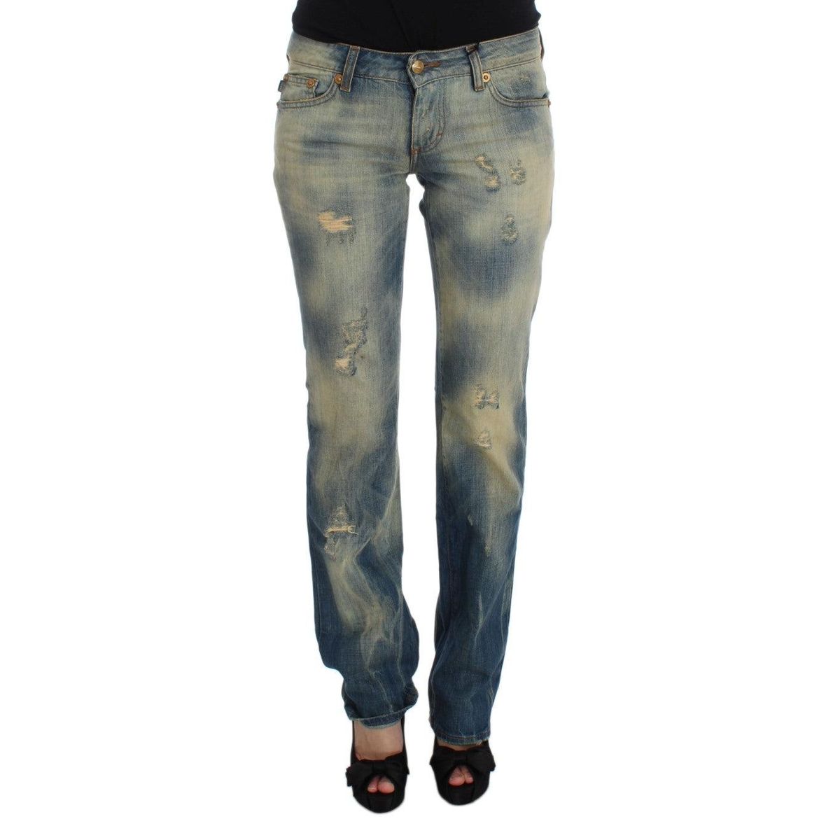 Cavalli Elegant Slim Bootcut Blue Jeans