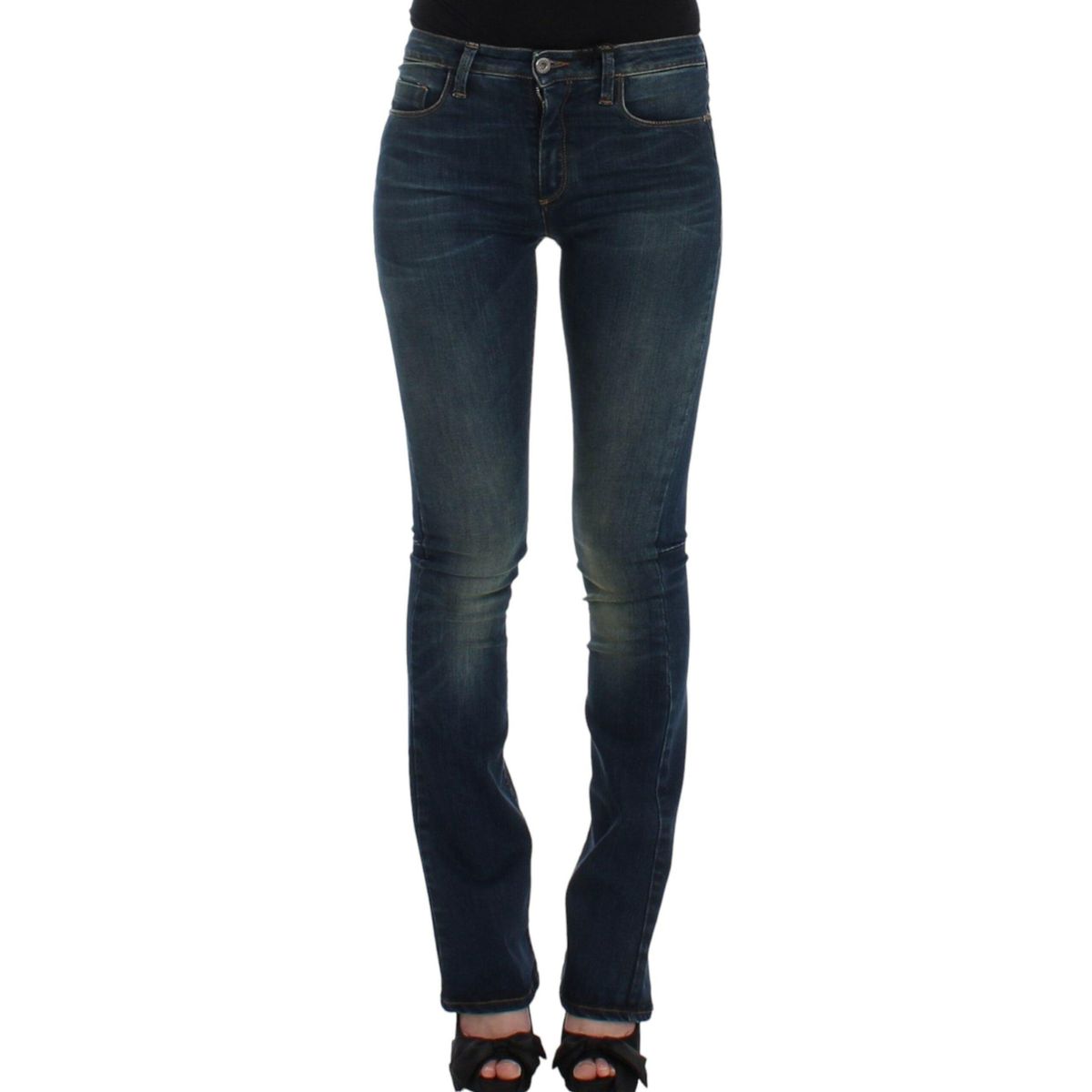 Costume National Chic Blue Straight Leg Designer Jeans