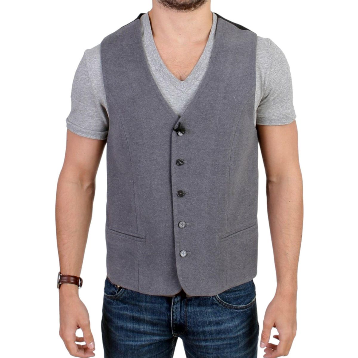 Costume National Chic Gray Casual Vest