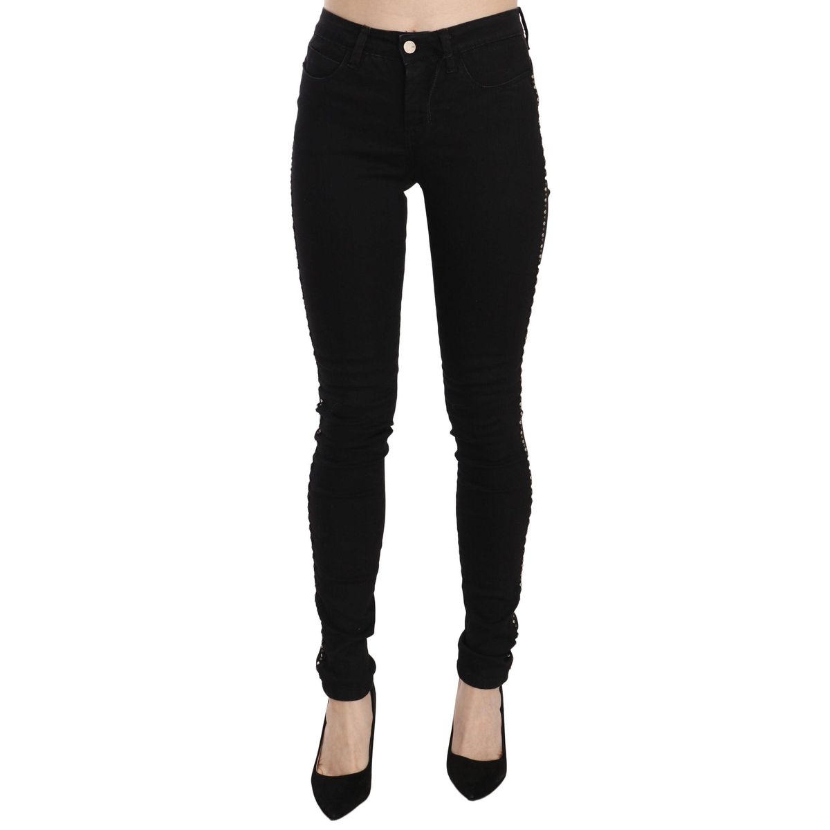 Costume National Chic Mid Waist Skinny Black Denim