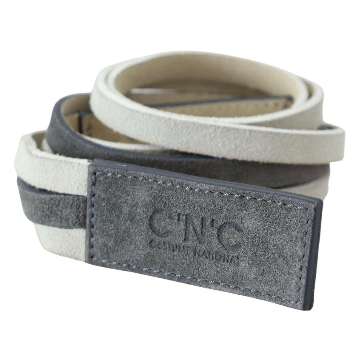 Costume National Chic White Leather Logo Belt